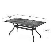 Streamdale Elegant Cast Aluminum Lattice Dining Table for Outdoor Sophistication