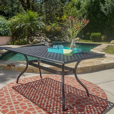 Streamdale Elegant Cast Aluminum Lattice Dining Table for Outdoor Sophistication