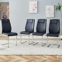 Streamdale Modern Pu Leather Dining Chairs with Metal Legs | Easy Assembly
