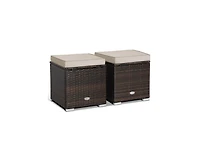 Slickblue 2 Pieces Patio Ottoman with Removable Cushions