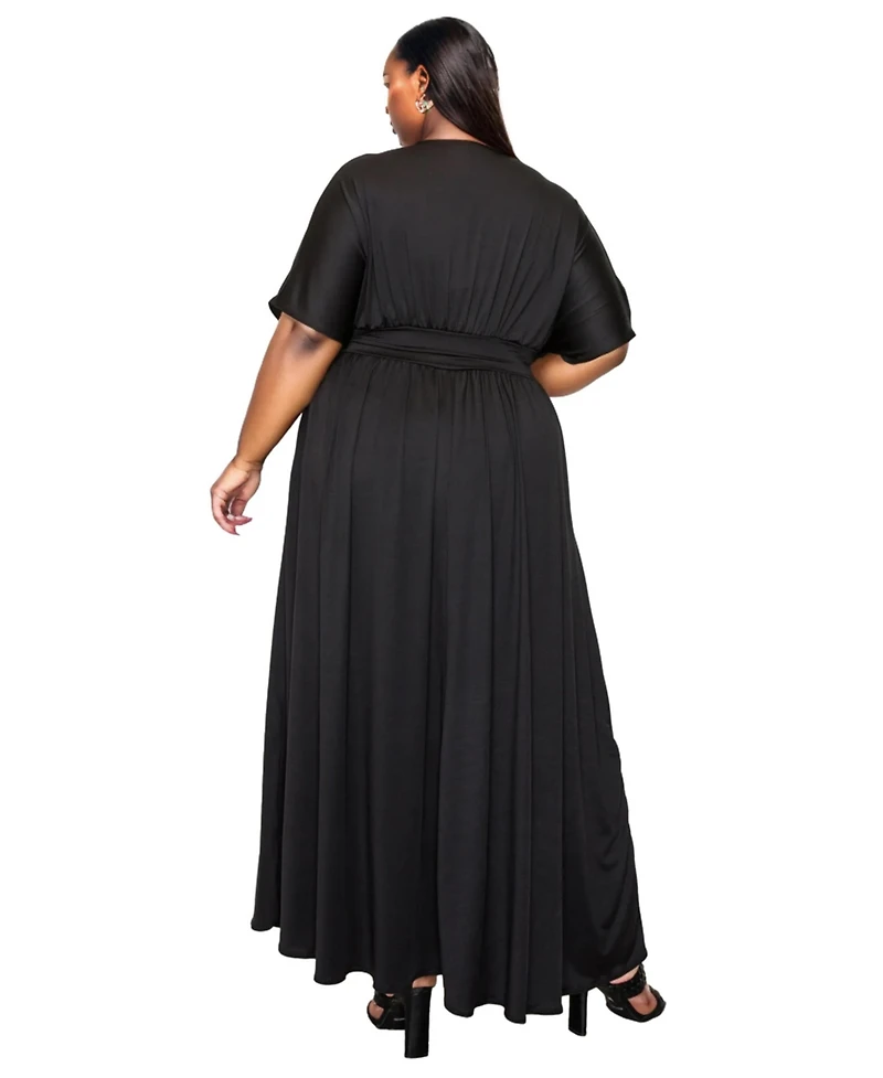 L I V D Plus Raffi Empire Waist Pocket Maxi Dress