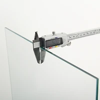 Simplie Fun White Glass Display Cabinet with Double Doors & 5 Shelves