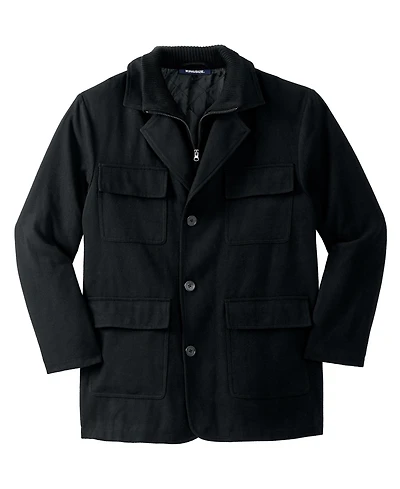 KingSize Big & Tall Multi-Pocket Wool Inset Jacket