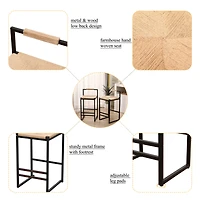 Streamdale Furniture 2 Paper Rope Bar Stools with Back