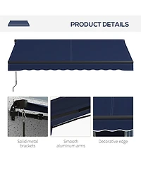 Retractable Awning Water & Uv Resistant, Adjustable Shade for Patios