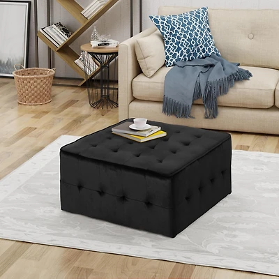Streamdale Oversized Tufted Velvet Ottoman for Comfort & Style