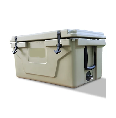 Streamdale Furniture Khaki Color Ice Cooler Box 65Qt Camping Ice Chest Beer Box Outdoor Fishing Cooler