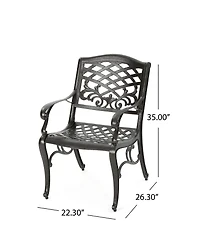 Streamdale Elegant Dining Chairs with Aluminum and Floral Accents
