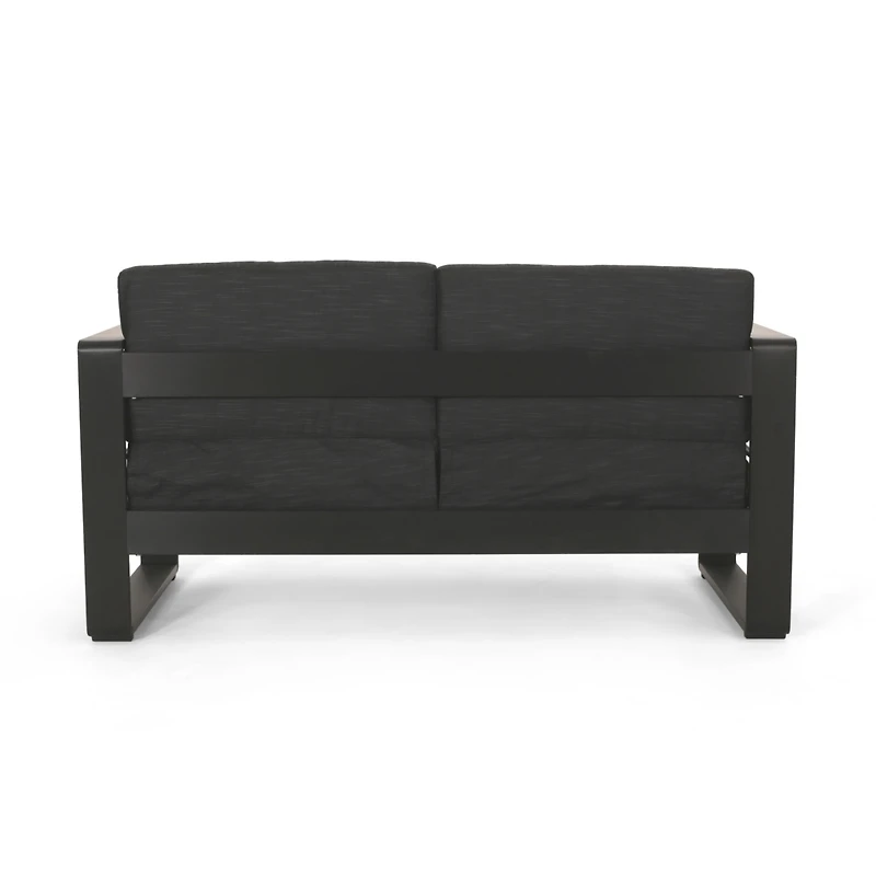 Streamdale Furniture Cozy Outdoor Coffee Haven Aluminum Frame, Dark-Grey Cushions