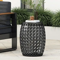 Streamdale Modern Side Table Elegant Iron Cut Design, Durable Frame, No Assembly