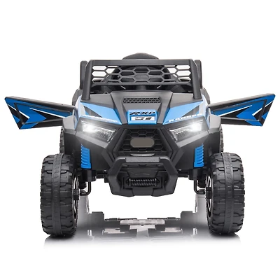 Streamdale Cool Black and Blue Kids Ride-On Mini Utv with Built-In Songs