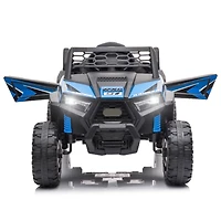 Streamdale Cool Black and Blue Kids Ride-On Mini Utv with Built-In Songs