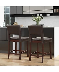 Slickblue 2 Piece Bar Chair Set with Hollowed Back and Rubber Wood Legs
