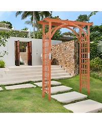 Slickblue Garden Archway Arch Lattice Trellis Pergola for Climbing Plants and Outdoor Wedding Bridal Decor