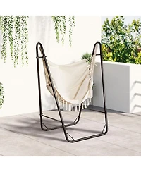 Outsunny Hammock Chair w/ Metal Stand, Swing Side Pocket