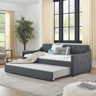 Streamdale Tufted Daybed with Trundle and Usb