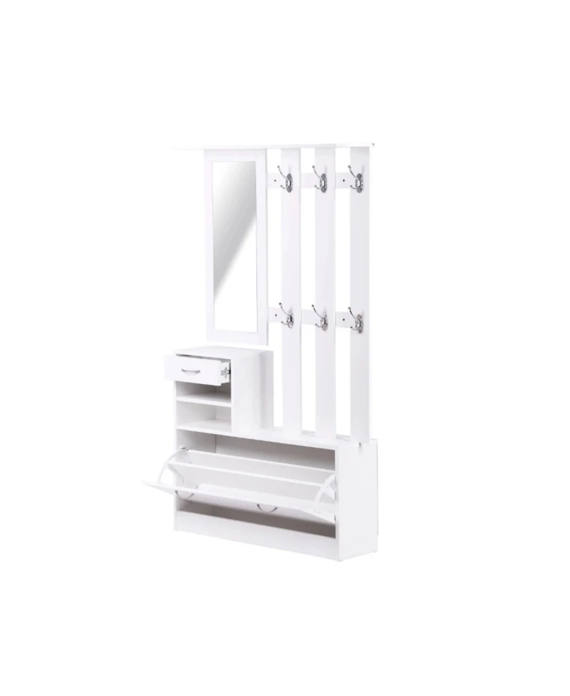Streamdale Combination Model Gate Cabinet with Shoe cabinet+Hang shelf+ Mirror
