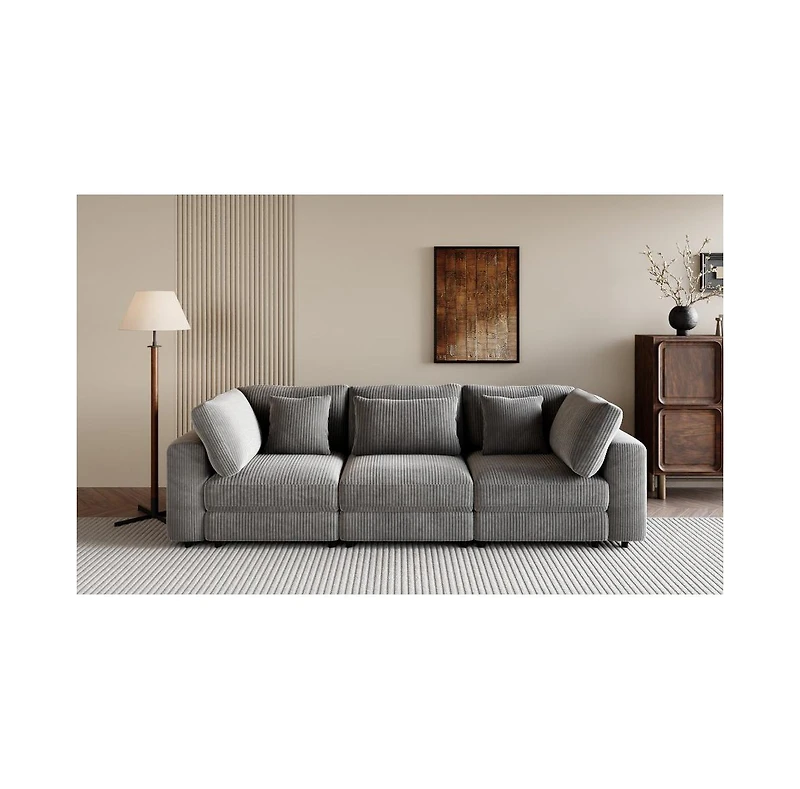 Streamdale Furniture Luxurious and Durable Corduroy Sofa with Ample Space and Easy Assembly