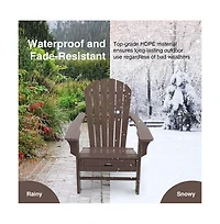 Slickblue Patio Hdpe Adirondack Chair with Retractable Ottoman