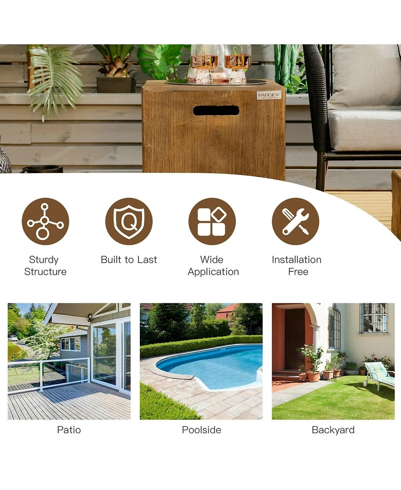 Slickblue 16" Outdoor Hideaway Table Cover for Standard 20 Lbs Propane Tank-b