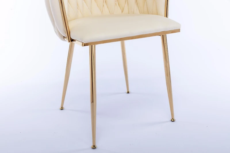 Streamdale Velvet Dining Chair (Set of 2), Modern Ivory