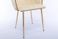 Streamdale Velvet Dining Chair (Set of 2), Modern Ivory