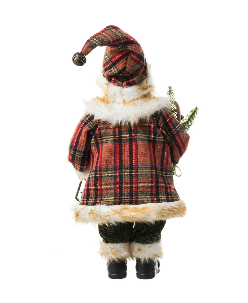 Glitzhome 18 H Christmas Woodland Santa Figurine with Porcelain Face