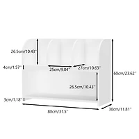 Streamdale Furniture 4-Compartment Kids Bookcase & Toy Organizer