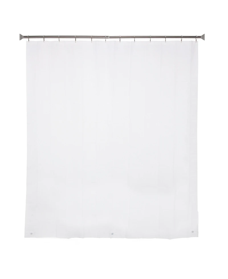 Kenney Medium Weight Peva Shower Curtain Liner and Beaded Roller Ring Set