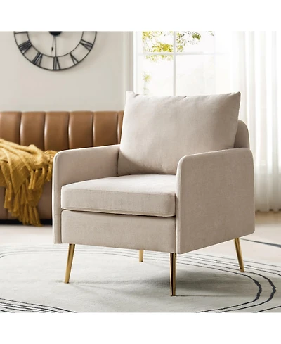 Hulala Home Modern Armchair with Metal Legs