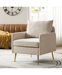 Hulala Home Modern Armchair with Metal Legs