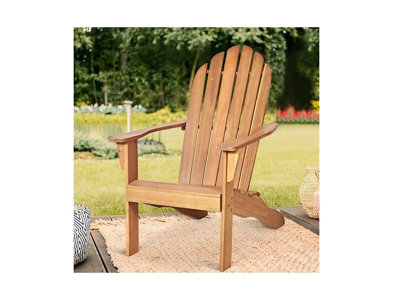 Slickblue Acacia Wood Outdoor Adirondack Chair with Ergonomic Design