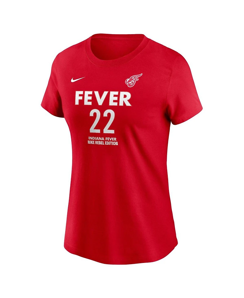 Nike Women's Caitlin Clark Red Indiana Fever 2024 Wnba Draft Rebel Edition Player Name Number T-Shirt