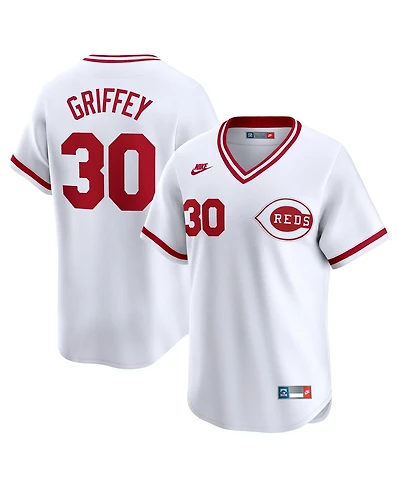 Nike Men's Ken Griffey White Cincinnati Reds Throwback Cooperstown Limited Jersey
