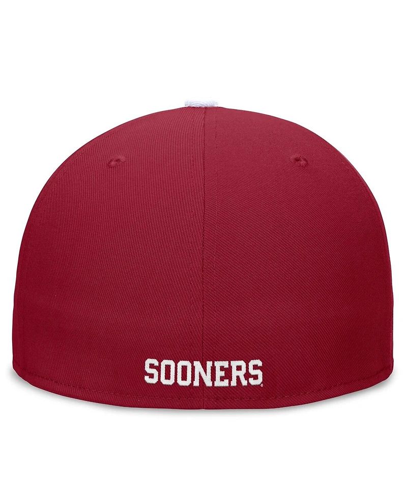 Jordan Men's Crimson/White Oklahoma Sooners Team Logo Performance Fitted Hat