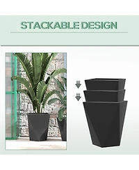 Geometric Outdoor Planters Stackable, Self-Draining