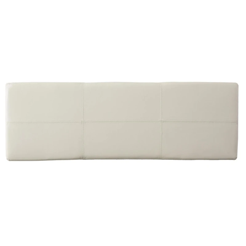 Streamdale Glouster Storage Ottoman 51" Ivory Leather Wood, Large