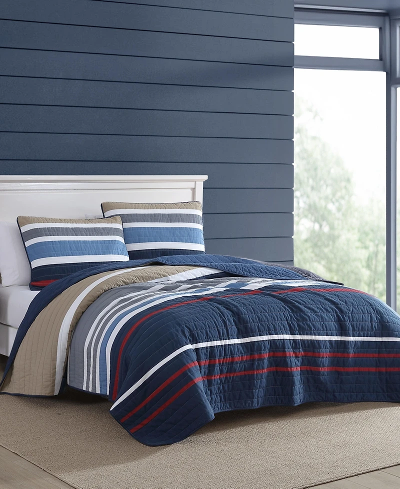 Nautica Bradford Reversible Piece Quilt Set