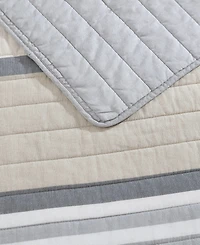 Nautica Dover Stripe Reversible 3 Piece Quilt Set, King