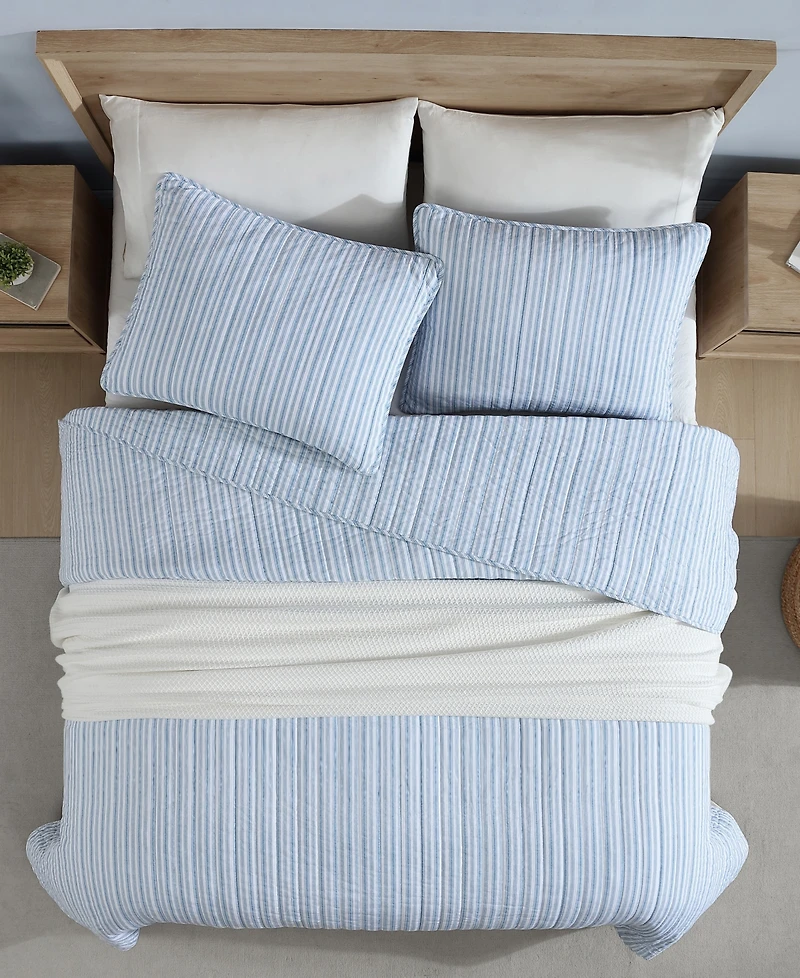 Nautica Coleridge Stripe Reversible 3 Piece Quilt Set