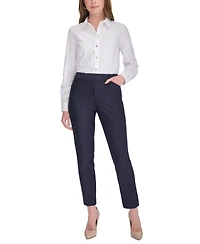 Tommy Hilfiger Women's Pinstripe Mid-Rise Ankle-Length Pants
