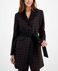 Le Suit Women's Houndstooth Belted Pantsuit, Regular & Petite