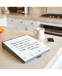 Dry-Erase Glass Board Memo Station, Desk Organizer