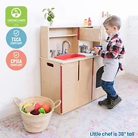 ECR4Kids 4-in-1 Kitchen, Sink, Stove, Oven, Microwave and Storage, Natural