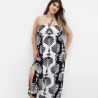 City Chic Plus Peta Border Print Maxi Dress