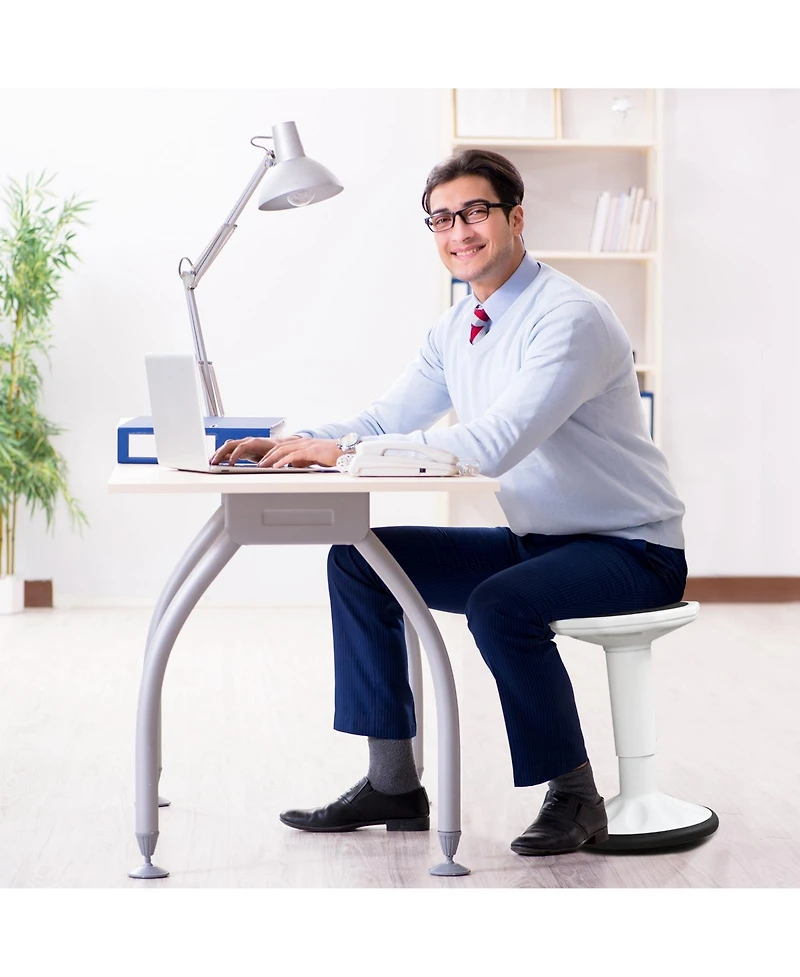 Slickblue Adjustable Active Learning Stool Sitting Home Office Wobble Chair with Cushion Seat