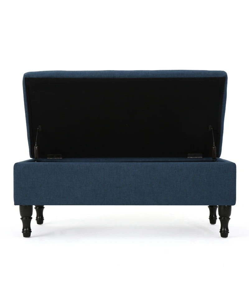 Streamdale Versatile Tufted Suede Ottoman with Storage and Stylish Legs