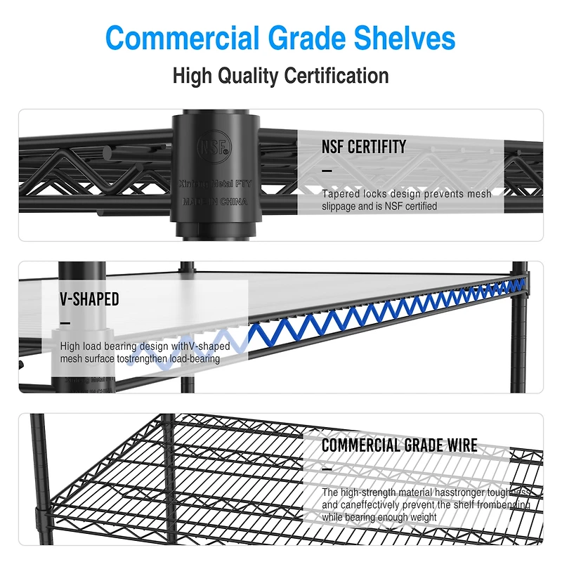 Streamdale Heavy Duty Adjustable Storage Rack - 7500lbs - 82"x60"x24" - Black