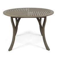 Streamdale Stylish Circular Outdoor Acacia Wood Patio Table - Teak Grey