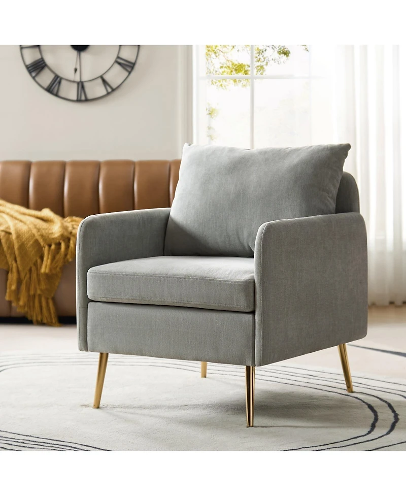 Hulala Home Modern Armchair with Metal Legs